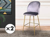 Osmond Bar Stool Velvet Grey x2