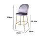 Osmond Bar Stool Velvet Grey x2