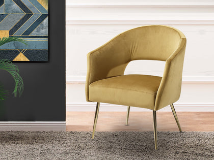 Melinda Accent Chair Velvet Mustard