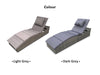 Miller Foldable Rattan Lounger Light Grey