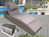 Miller Foldable Rattan Lounger Light Grey