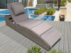 Miller Foldable Rattan Lounger Light Grey