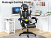 DS Josslyn Massage Gaming Chair Black + White