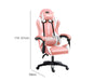 DS Josslyn Massage Gaming Chair Pink + White