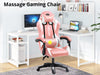 DS Josslyn Massage Gaming Chair Pink + White