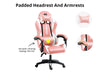 DS Josslyn Massage Gaming Chair Pink + White