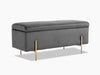 Molto Storage Ottoman Bench Velvet Dark Grey