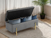 Molto Storage Ottoman Bench Velvet Dark Grey