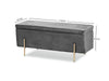 Molto Storage Ottoman Bench Velvet Dark Grey