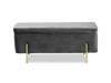 Molto Storage Ottoman Bench Velvet Dark Grey