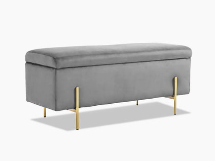 Molto Storage Ottoman Bench Velvet Grey