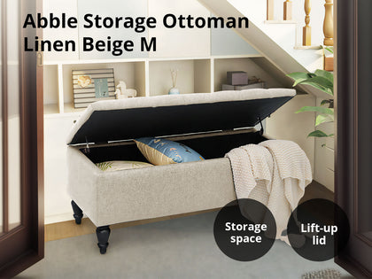 Abble Storage Ottoman Linen Beige M