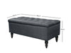 Abble Storage Ottoman Linen Navy M