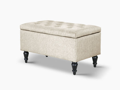 Abble Storage Ottoman Linen Beige S