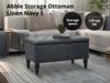 Abble Storage Ottoman Linen Navy S