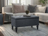 Abble Storage Ottoman Linen Navy S