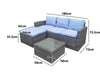 Rio 3PC Outdoor Sofa Set Blue