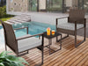 Livonia Outdoor Rattan Set Brown