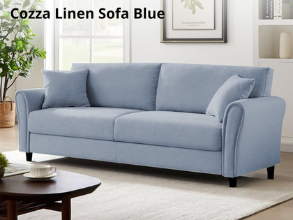 Cozza Linen Sofa Blue