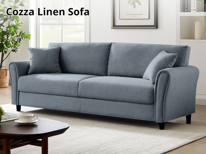 DS Cozza Linen Sofa Blue