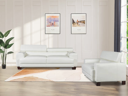 Devon Modern Sofa Set PU White