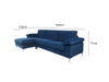 Kaveah Velvet Sectional Sofa with Left Chaise Blue