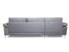 Kaveah Velvet Sectional Sofa with Left Chaise Grey