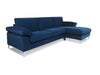 Kaveah Velvet Sectional Sofa with Right Chaise Blue