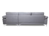 Kaveah Velvet Sectional Sofa with Right Chaise Grey