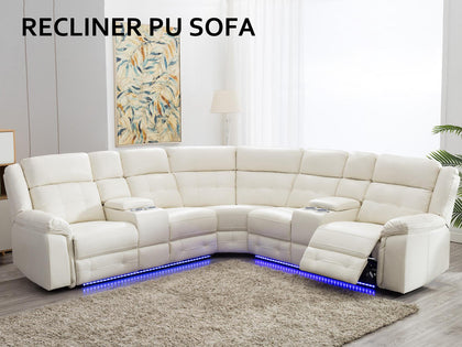 DS Yulexi Recliner PU Sofa Set