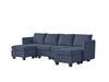 Enzo Sectional Sofa Velvet Dark Grey