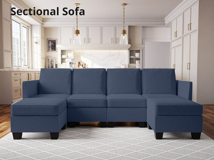 Enzo Sectional Sofa Velvet Dark Grey