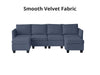 Enzo Sectional Sofa Velvet Dark Grey