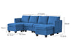 Enzo Sectional Sofa Velvet Navy