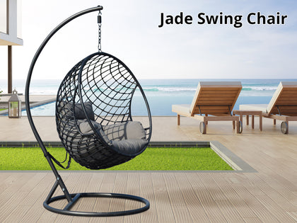 DS Jade Swing Chair Black+Dark Brown