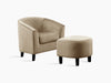 Tub Chair with Ottoman Velvet Light Brown