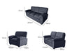 DS Verna Living Sofa Set Linen Black