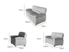 DS Verna Living Sofa Set Linen Light Grey