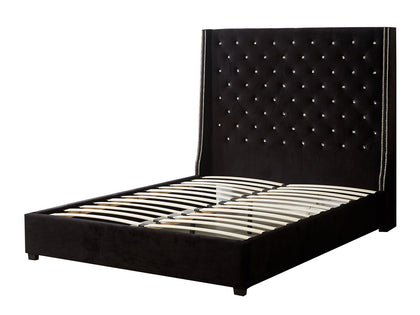 Aria Queen Bed Frame -  Velvet Black