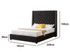 Aria Queen Bed Frame -  Velvet Black