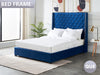 Aria Queen Bed Frame - Velvet Blue