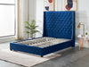 Aria Queen Bed Frame - Velvet Blue