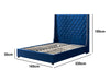 Aria Queen Bed Frame - Velvet Blue