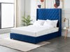 Aria Queen Bed Frame - Velvet Blue