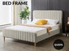 Edina Bed Frame Queen Velvet Grey