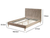 Fenix Velvet Queen Bed Frame - Brown