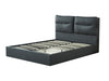 Greta Bed Frame Queen PU Dark Grey