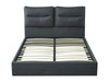 Greta Bed Frame Queen PU Dark Grey