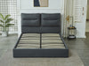 Greta Bed Frame Queen PU Dark Grey