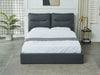 Greta Bed Frame Queen PU Dark Grey